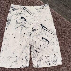 Balance Collection Black and White Marble Bike Shorts